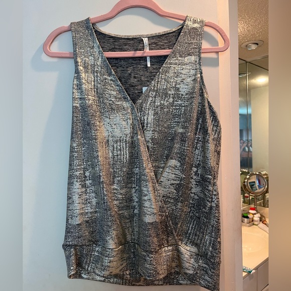 Anthropologie Tops - Anthropologie Criss‎ Cross Going Out Top Metallic